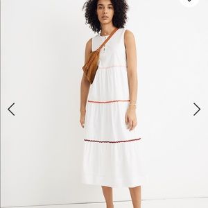 Madewell Rickrack Cattail Tiered Dress - xs